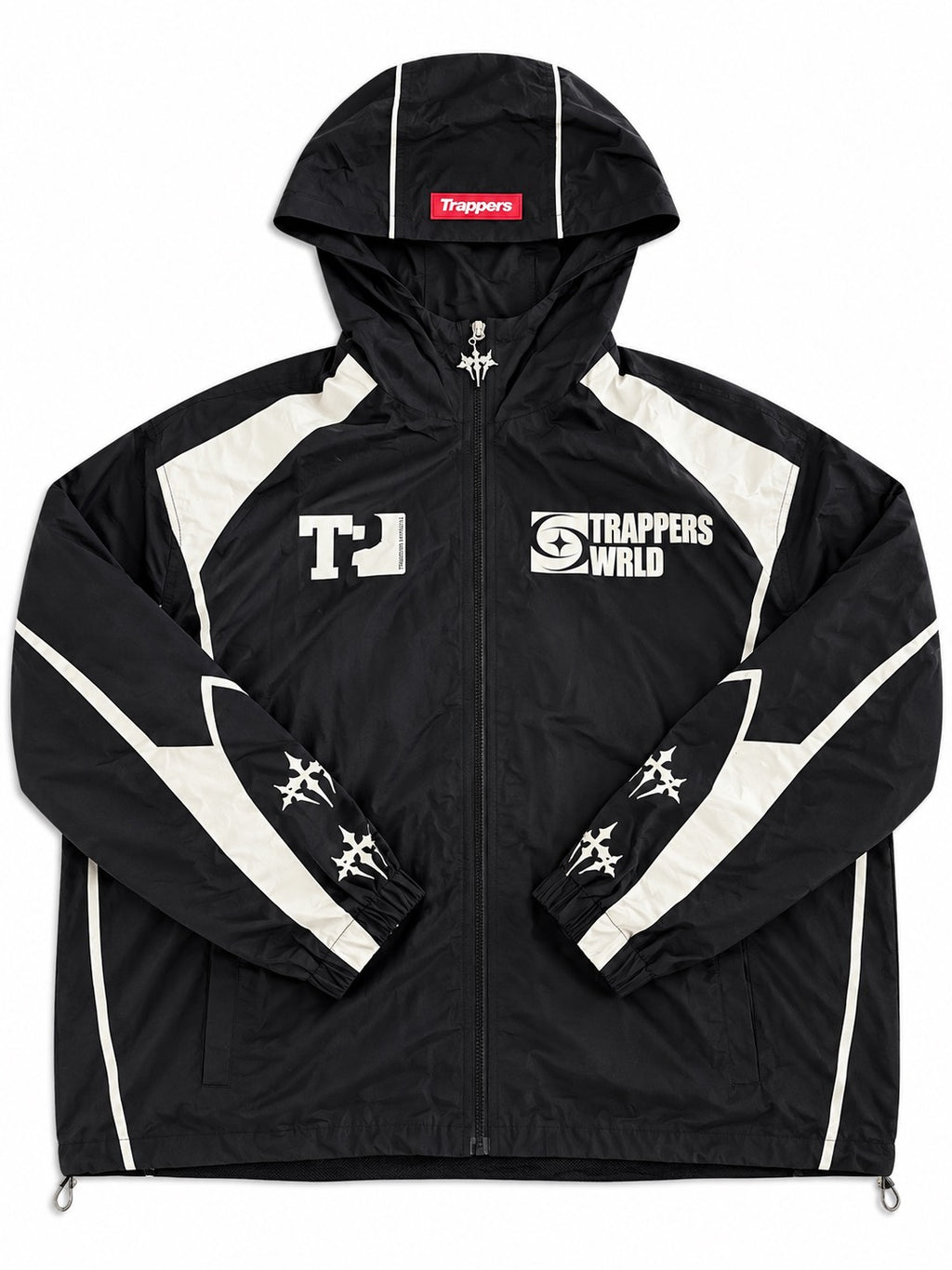 Black and white windbreaker jacket