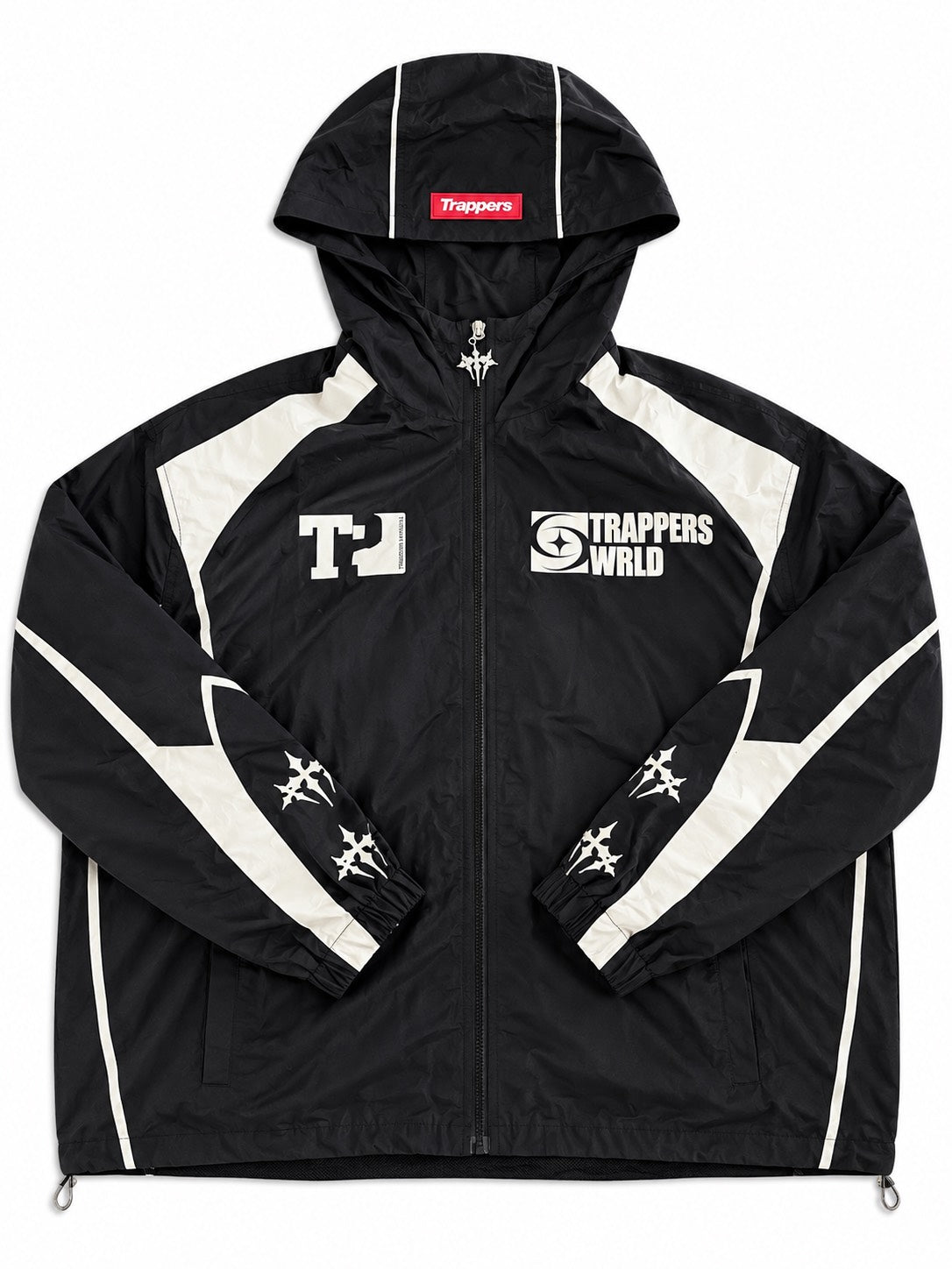 Black and white windbreaker jacket