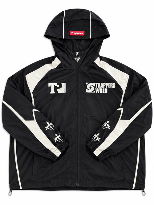 Black and white windbreaker jacket