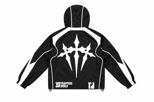 Black and white windbreaker jacket