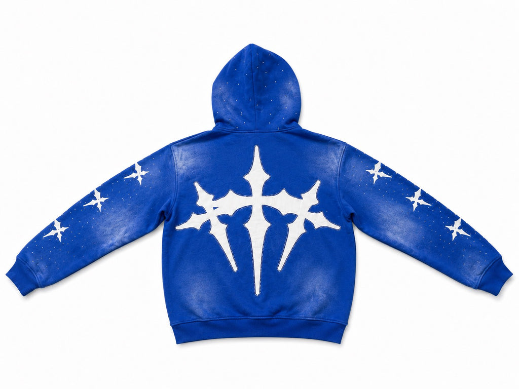 BLUE "crossing paths with style' hoodie