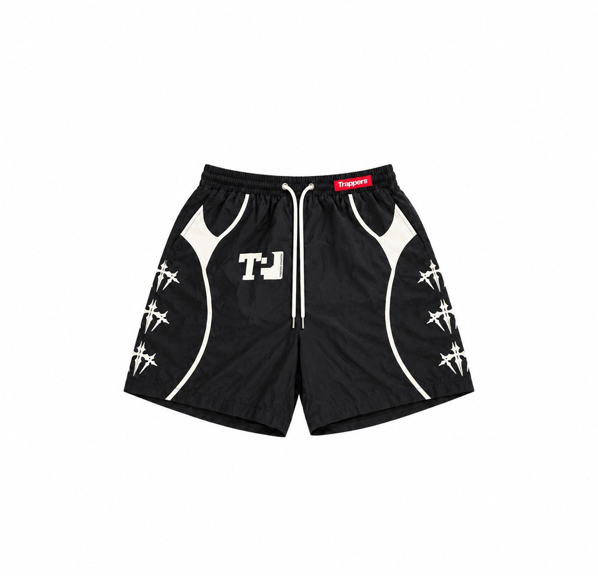 Black and white windbreaker shorts