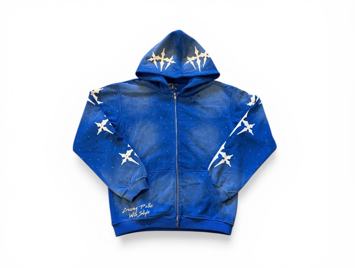BLUE "crossing paths with style' hoodie